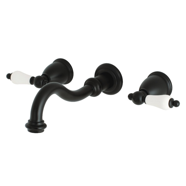 Kingston Brass Roman Tub Faucet, Matte Black, Wall Mount KS3020PL - main